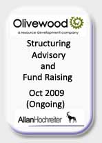 Olivewood Resources Structuring, Advisory and Fund Raising Tombstone